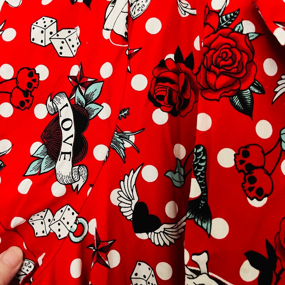 NWT Torrid Retro Chic Red Fit-and-Flare Pinup Style Dress with Belt - Picture 8 of 15